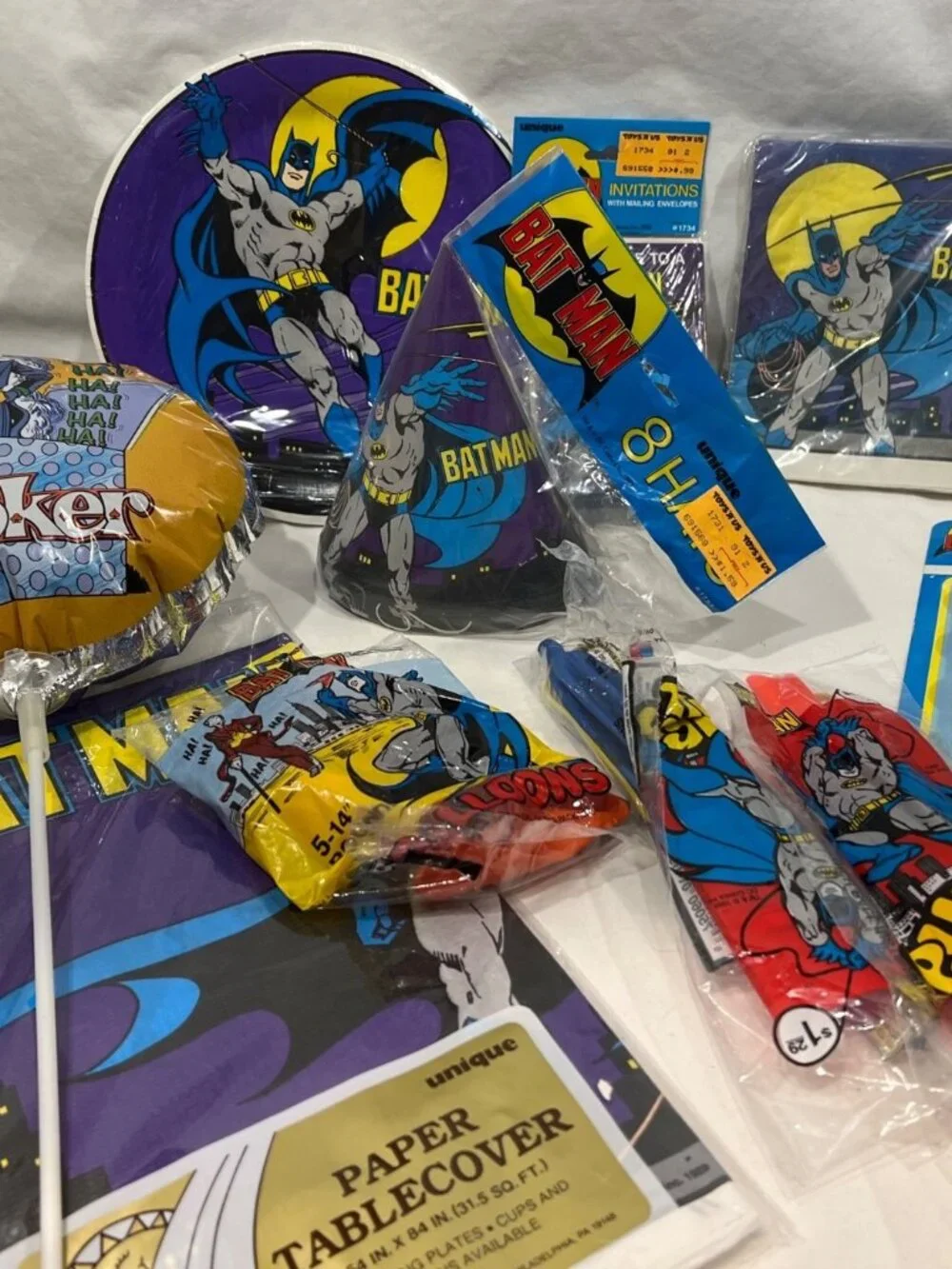 Batman Birthday Party for 8 NEW Vintage 1986   Lot #3